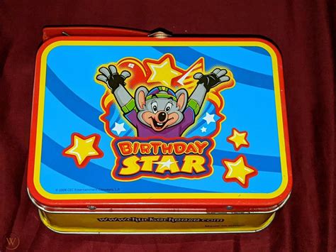 Vintage 2008 Chuck E Cheese Mini Tin Lunch Box BIRTHDAY 